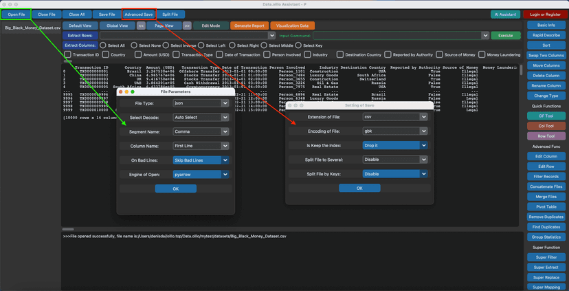 JSON to CSV Converter in Data.olllo